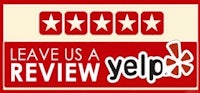 a yelp logo with the words leave us a review