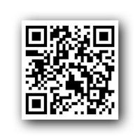 a qr code on a black background